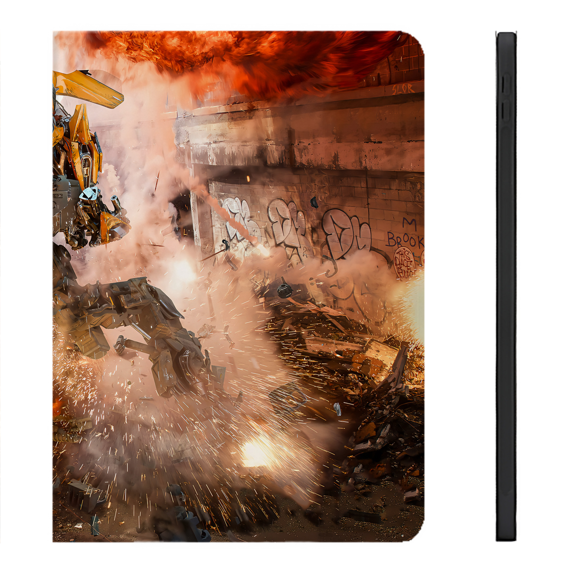 （画像用） Transformers トランスフォーマー IPadケース ペンホルダー付き ブックスタイルデザイン